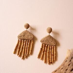 Raffia and mango wood beaded